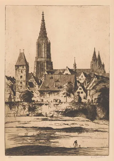 Ульм by Виллем Адрианус Грондхаут, 1888-1934 — digital art print download