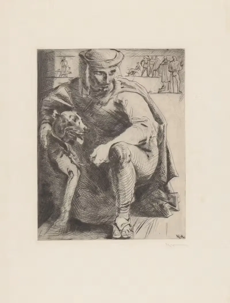 Охотник с собакой by Виллем ван Конингенбург, 1928 — digital art print download