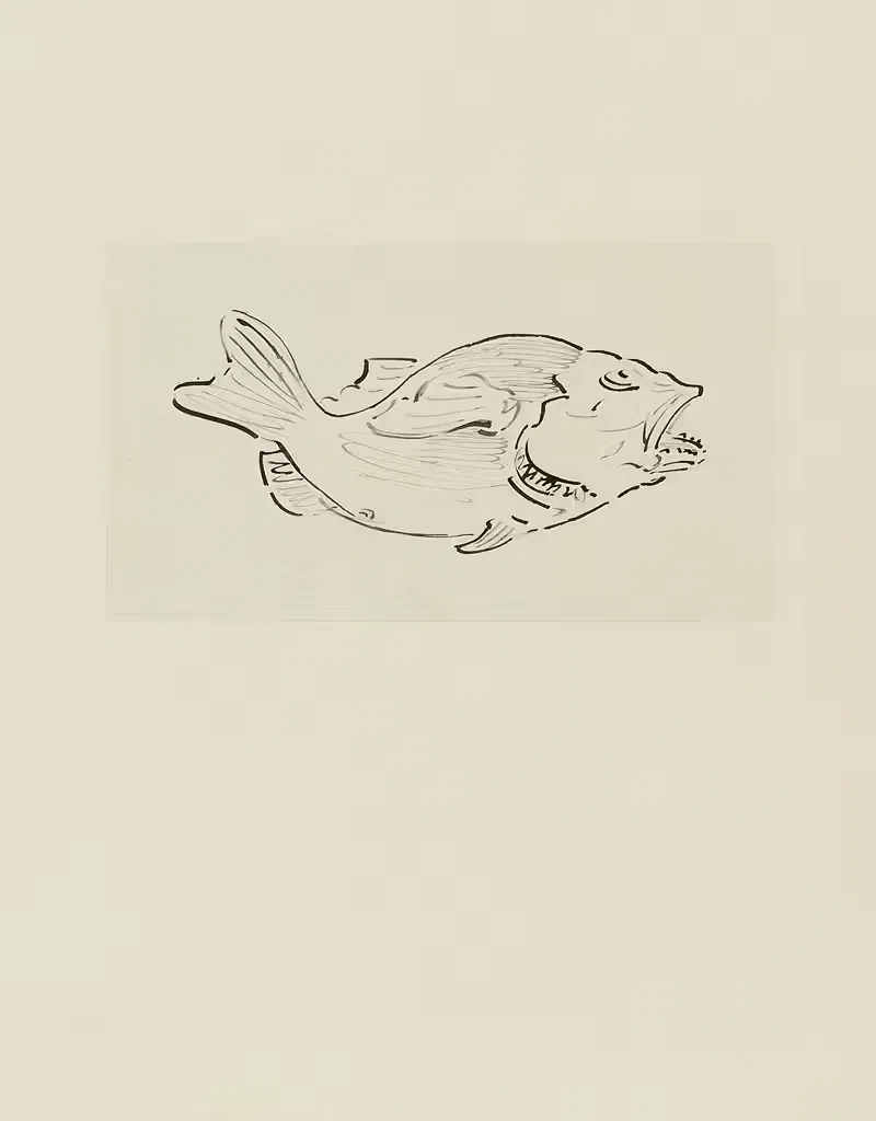 Рыба – неиспользованный рисунок. by Ахилле Гранчи-Тейлор, 1920-1921 — digital art print download