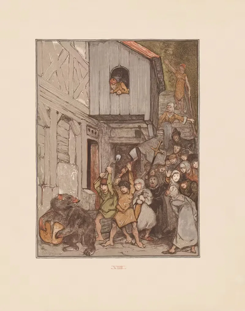 Медведь (Бруун) атакован толпой by Бернар Виллем Вейринк, 1910 — digital art print download