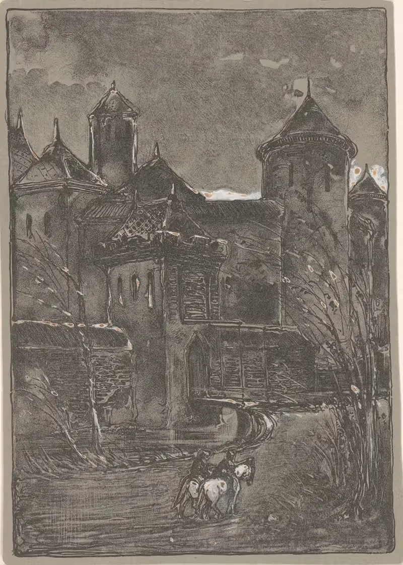 Замок с двумя всадниками by Бернар Виллем Вейринк, 1866 - 1924 — digital art print download