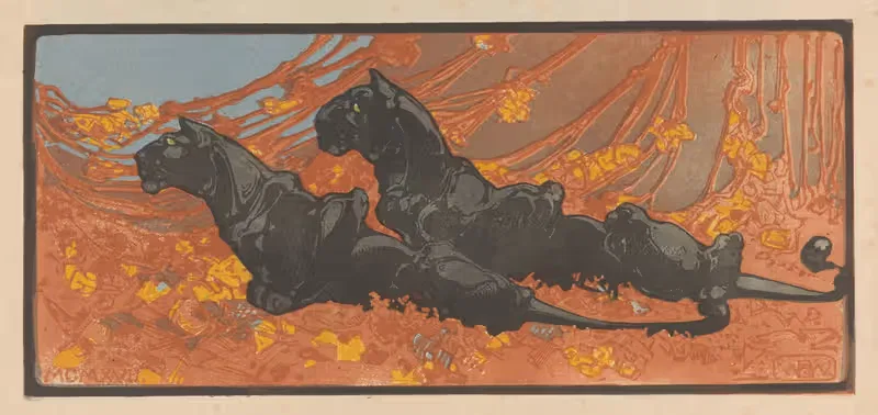 Черные пантеры by Бернар Виллем Вейринк — digital art print download