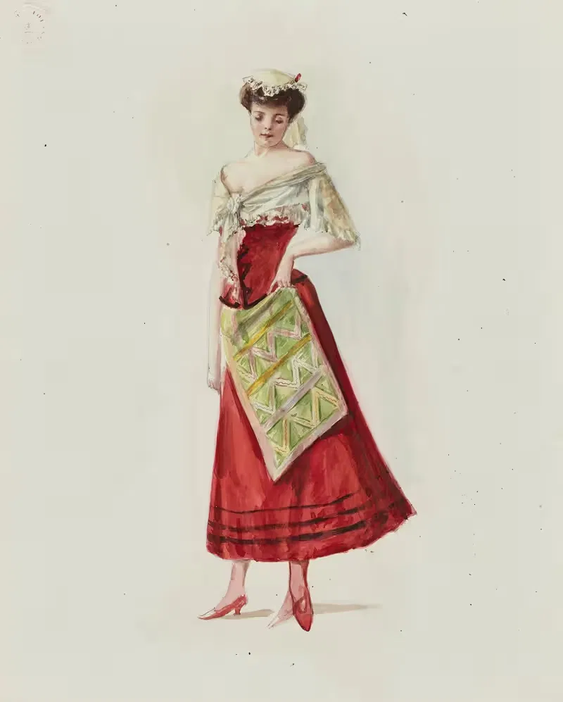 Dessin de costume by Cécile Kahn, 1900-1905 — digital art print download