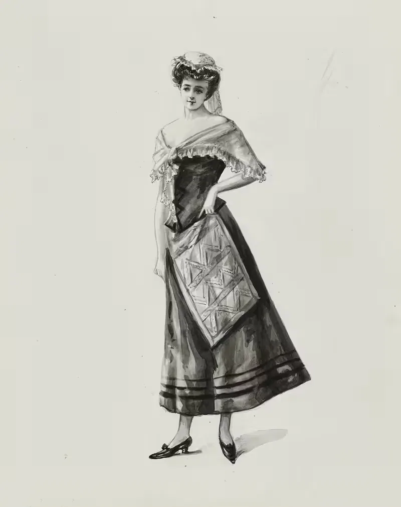 Эскиз костюма by Сесиль Кан, 1900-1905 — digital art print download