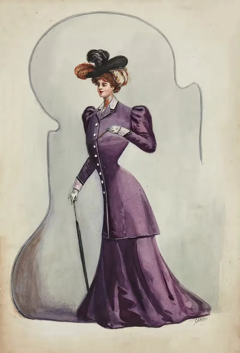Модный рисунок by Сесиль Кан, 1900-1905 — digital art print download