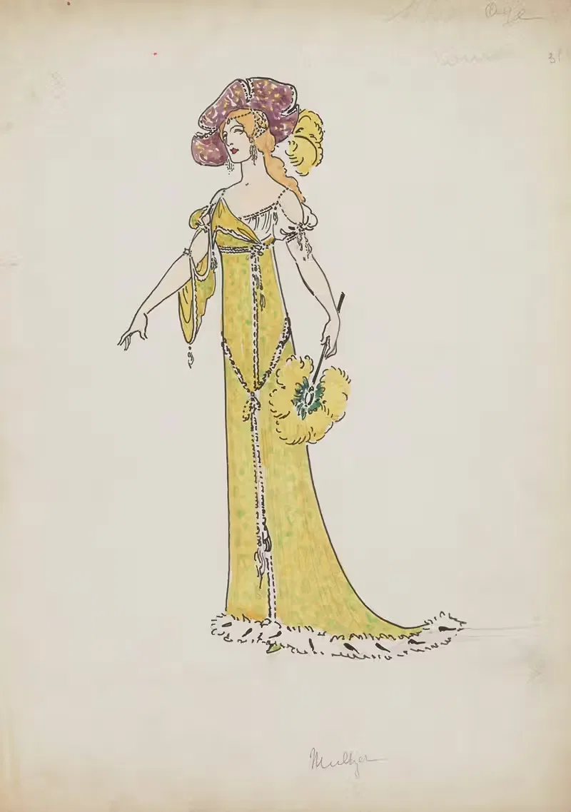 Maquettes de costumes en M — Charles Bétout