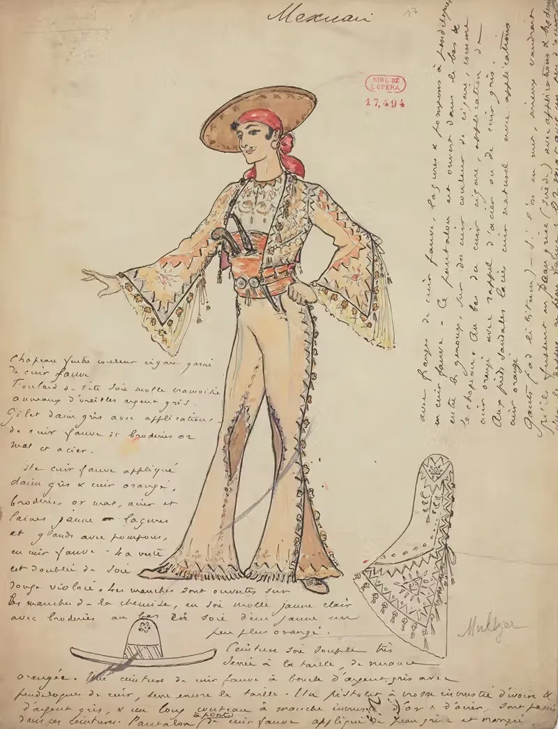 Maquettes de costumes en M — Charles Bétout