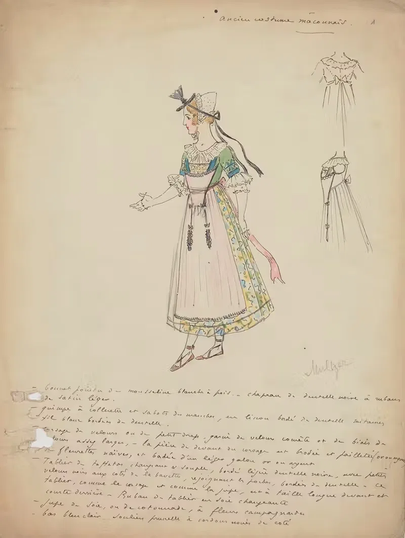 Maquettes de costumes en M — Charles Bétout