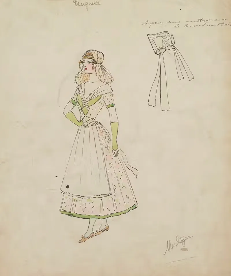 Maquettes de costumes en M — Charles Bétout
