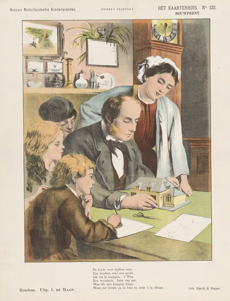 Карточный домик Строительный чертеж by Эмрик и Бингер, 1875-1919 — digital art print download