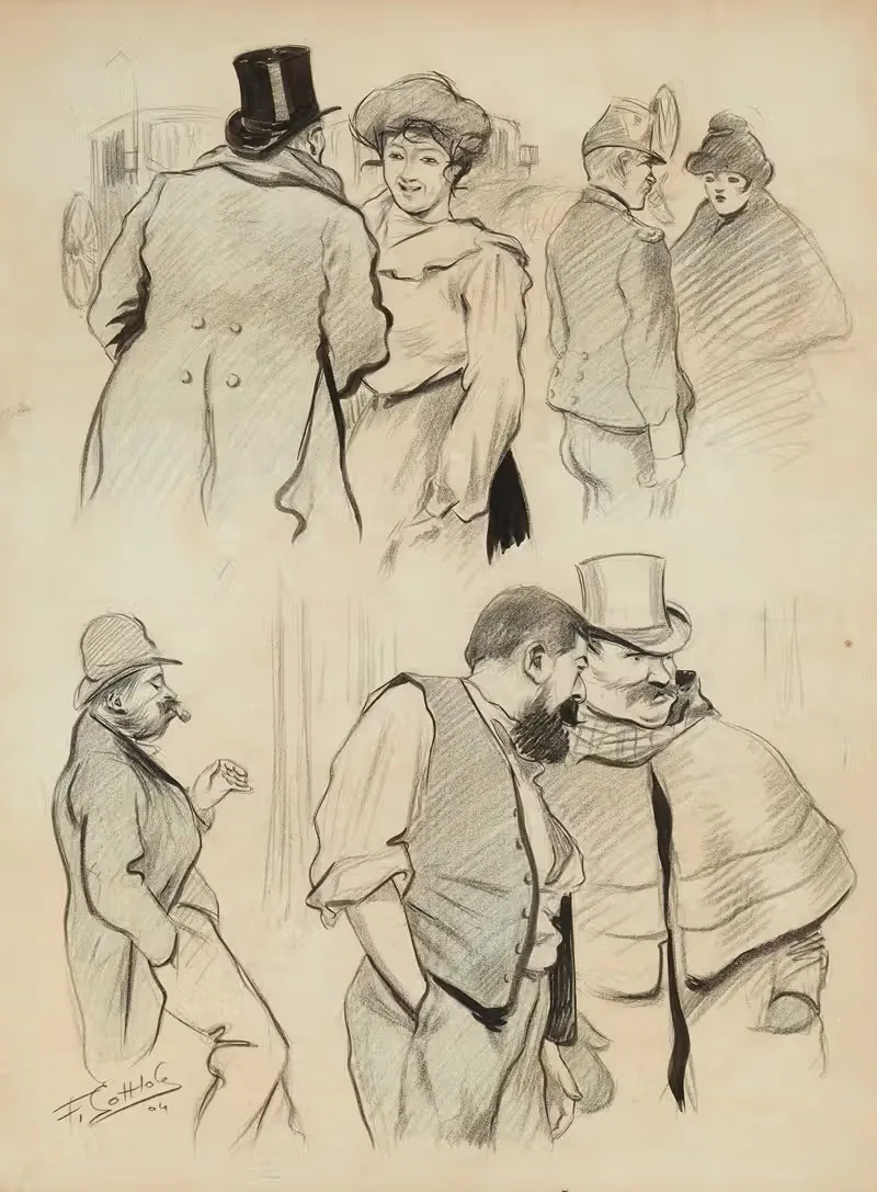 Дискуссии на улице by Фернан Луи Готлоб, 1904 — digital art print download