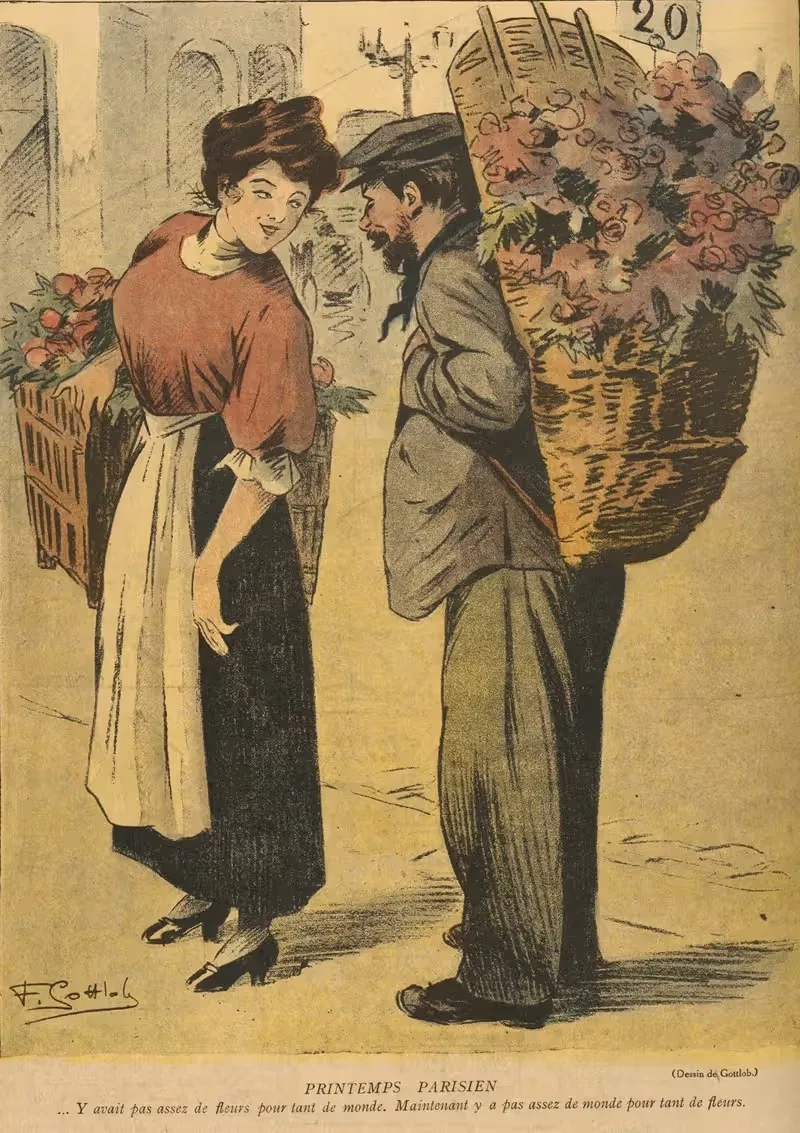 Байонета – Парижская весна by Фернан Луи Готлоб, 1918 — digital art print download