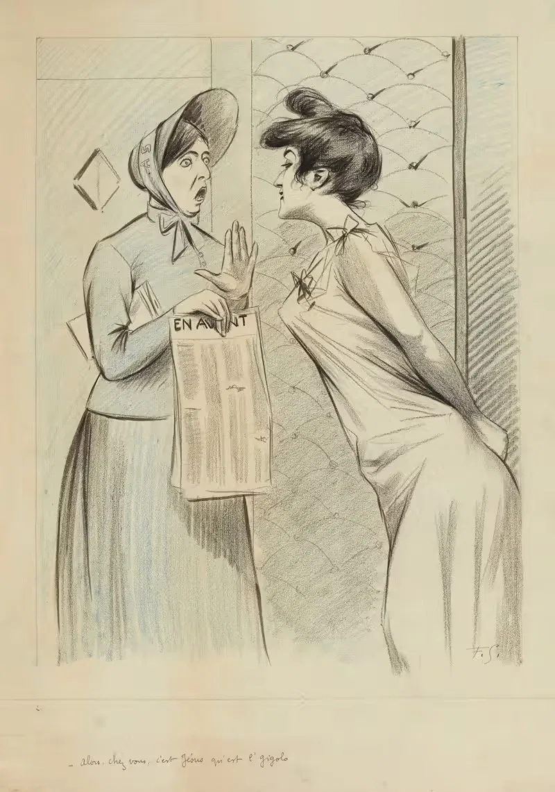 La déguisée pioudique. Пиудик в маскировке by Фернан Луи Готлоб, 1905 — digital art print download