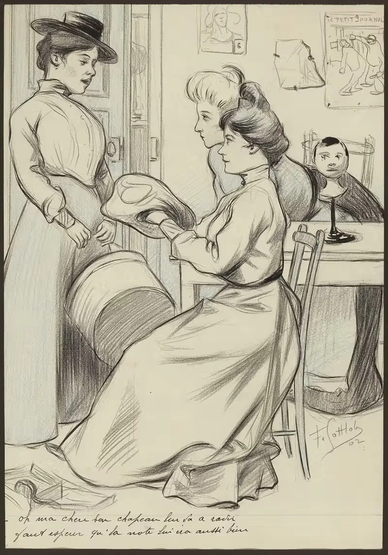 Nos ouvrières 1 by Fernand Louis Gottlob, 1902 — digital art print download
