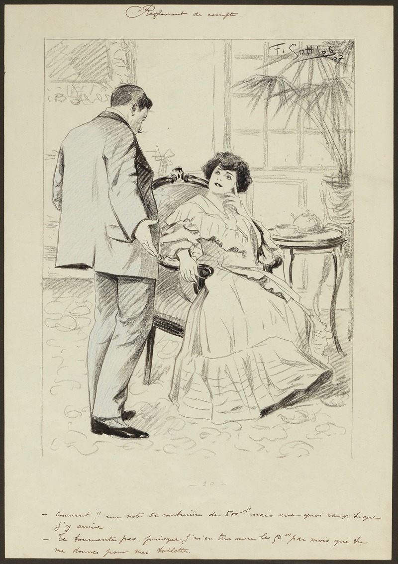 Учет счетов by Фернан Луи Готлоб, 1907 — digital art print download