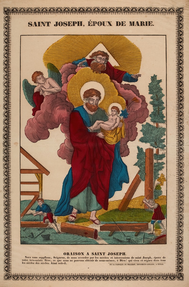 Saint Joseph, époux de Marie by Жан-Шарль Пеллерен — digital art print download