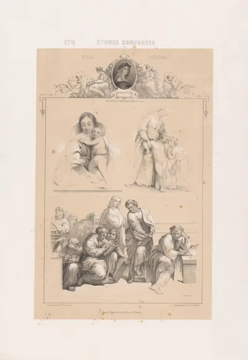Рафаэль – Итальянская школа by Жозеф Роз Лемерсье, 1850 — digital art print download