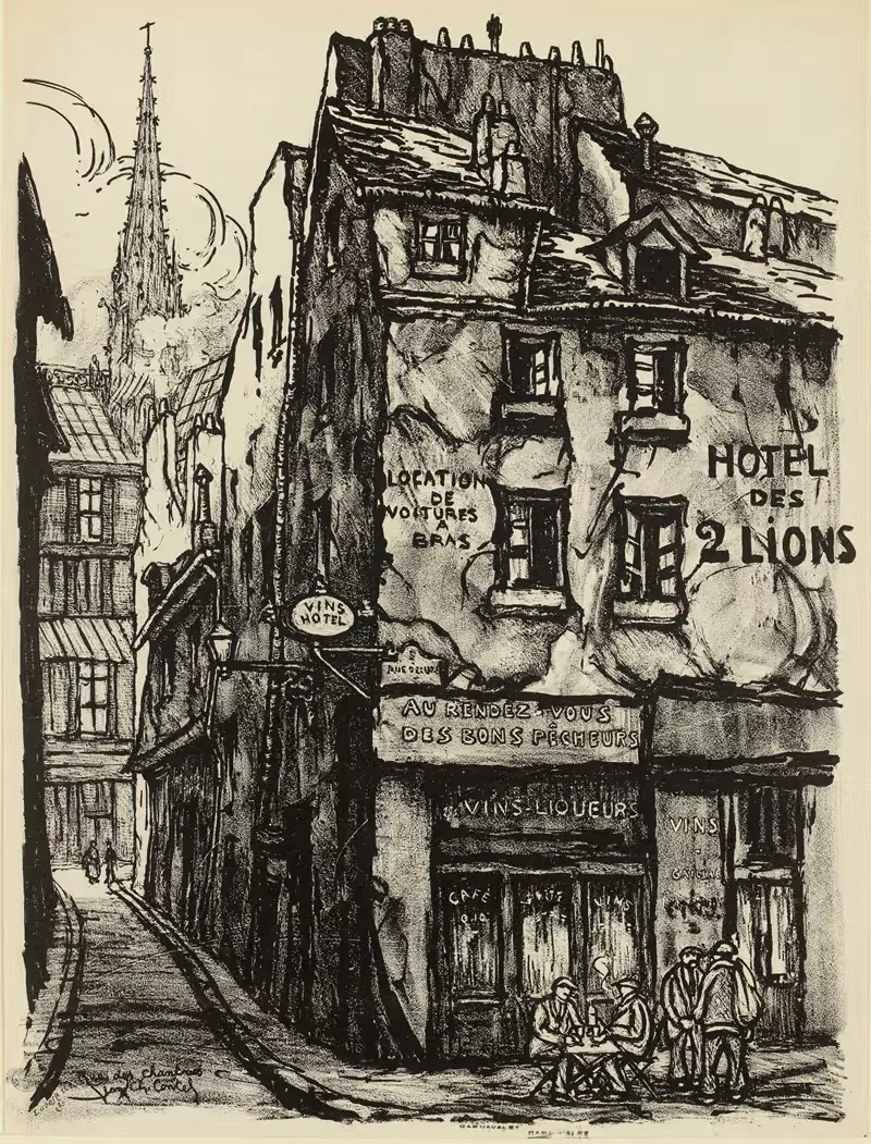 Rue des Chantres by Jean-Charles Contel, 1921 — digital art print download