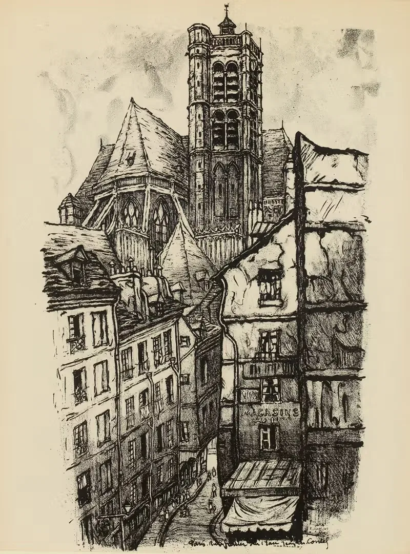 Улица Гренье-сюр-Ло by Жан-Шарль Контель, 1921 — digital art print download
