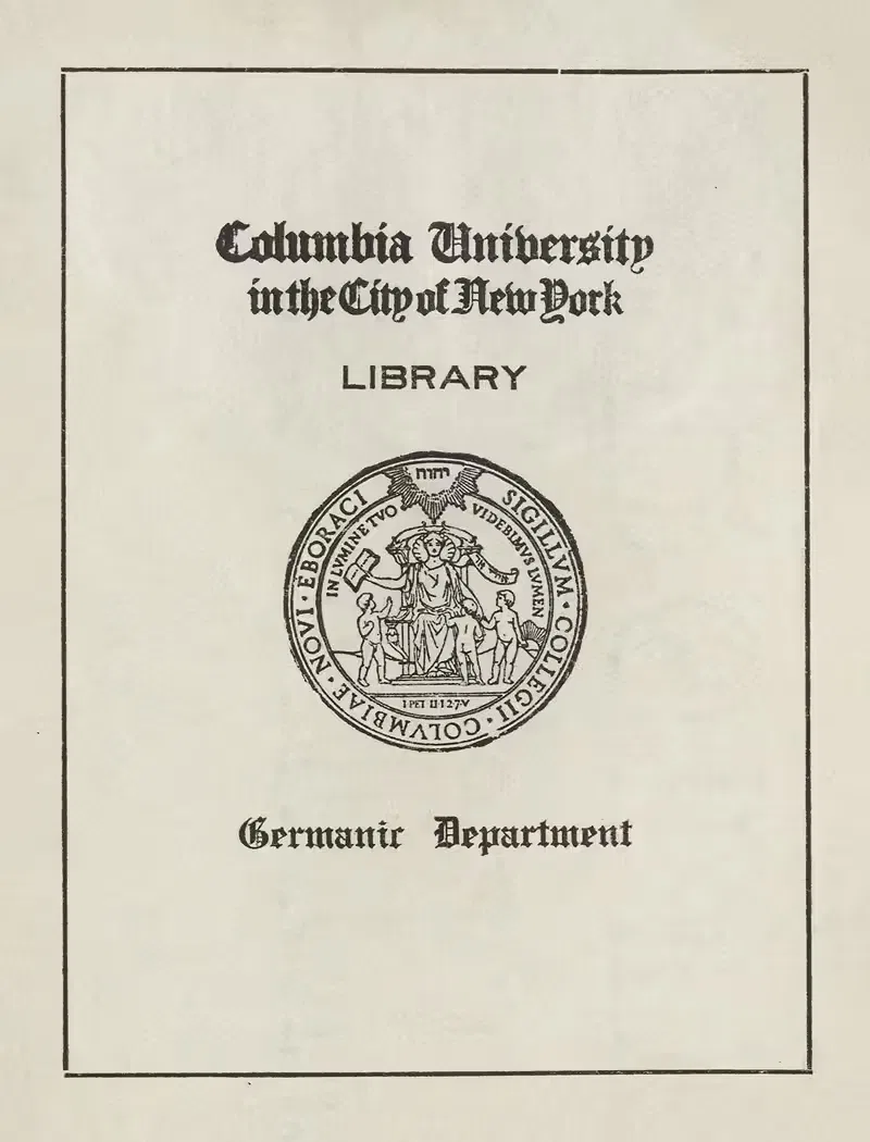 Columbia University; Germanic Department — Anonymous