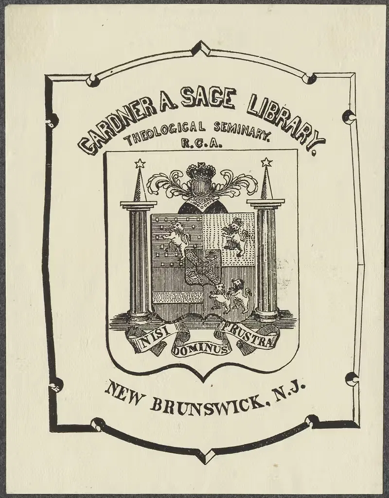 New Brunswick Theological Seminary Library — Anonymous