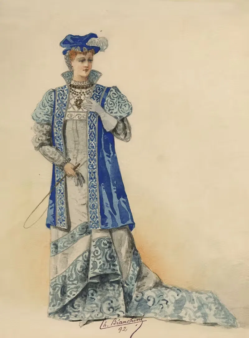 Historical costumes Pl.19 by Шарль Бьянкини, 1892 — digital art print download