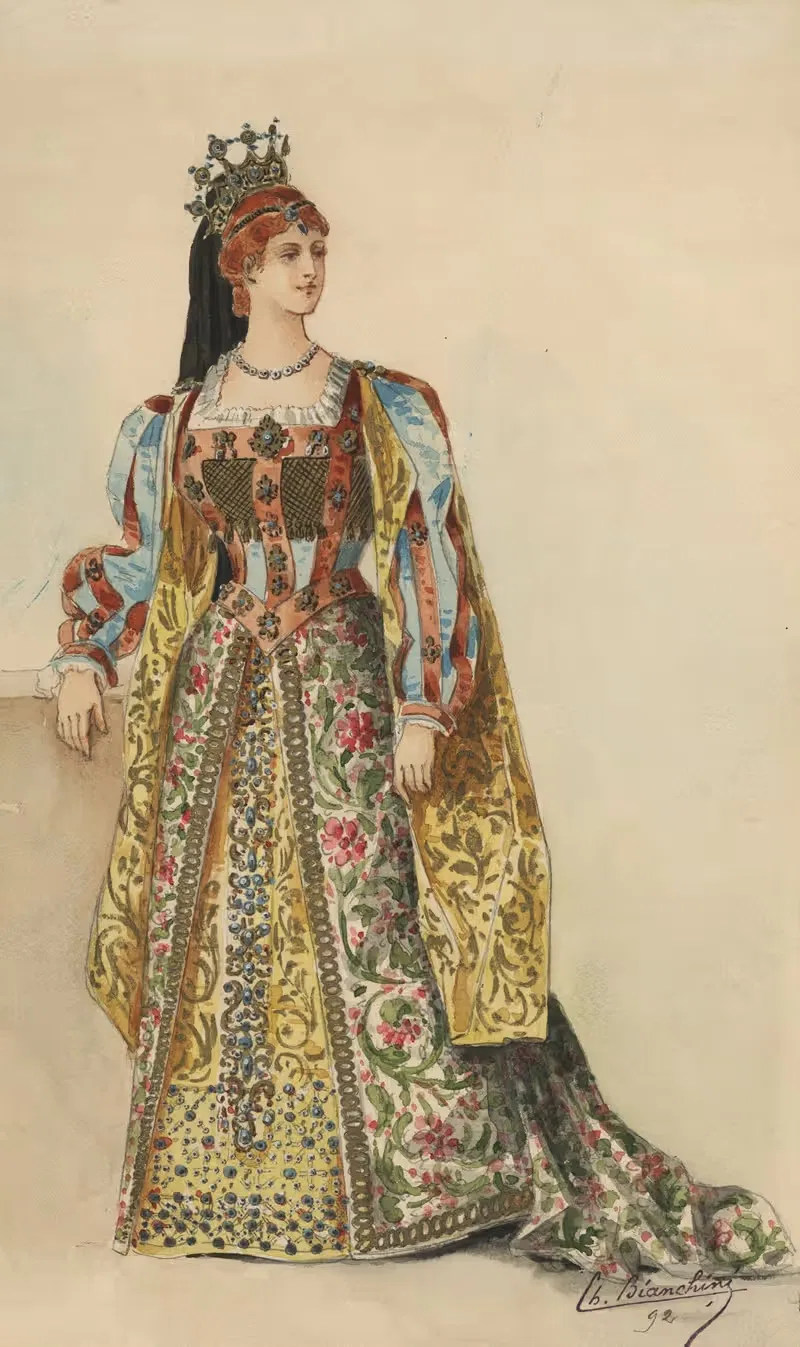 Исторические костюмы Пл.20 by Шарль Бьянкини, 1892 — digital art print download