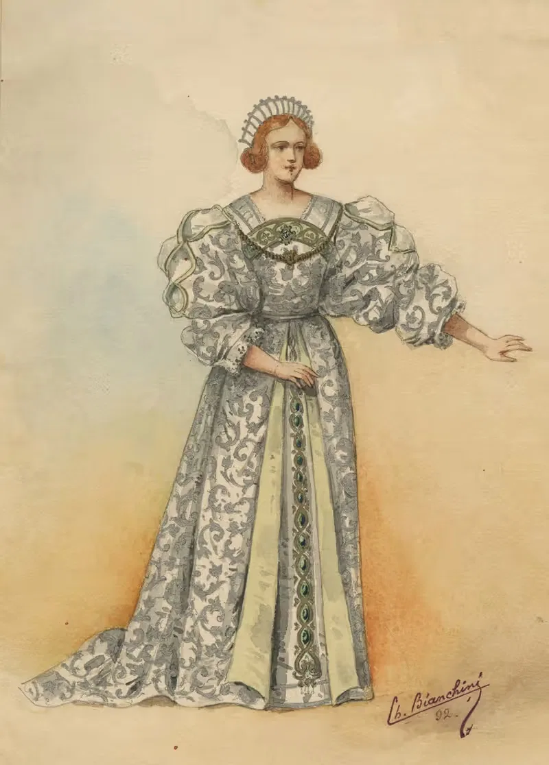 Исторические костюмы Пл.22 by Шарль Бьянкини, 1892 — digital art print download