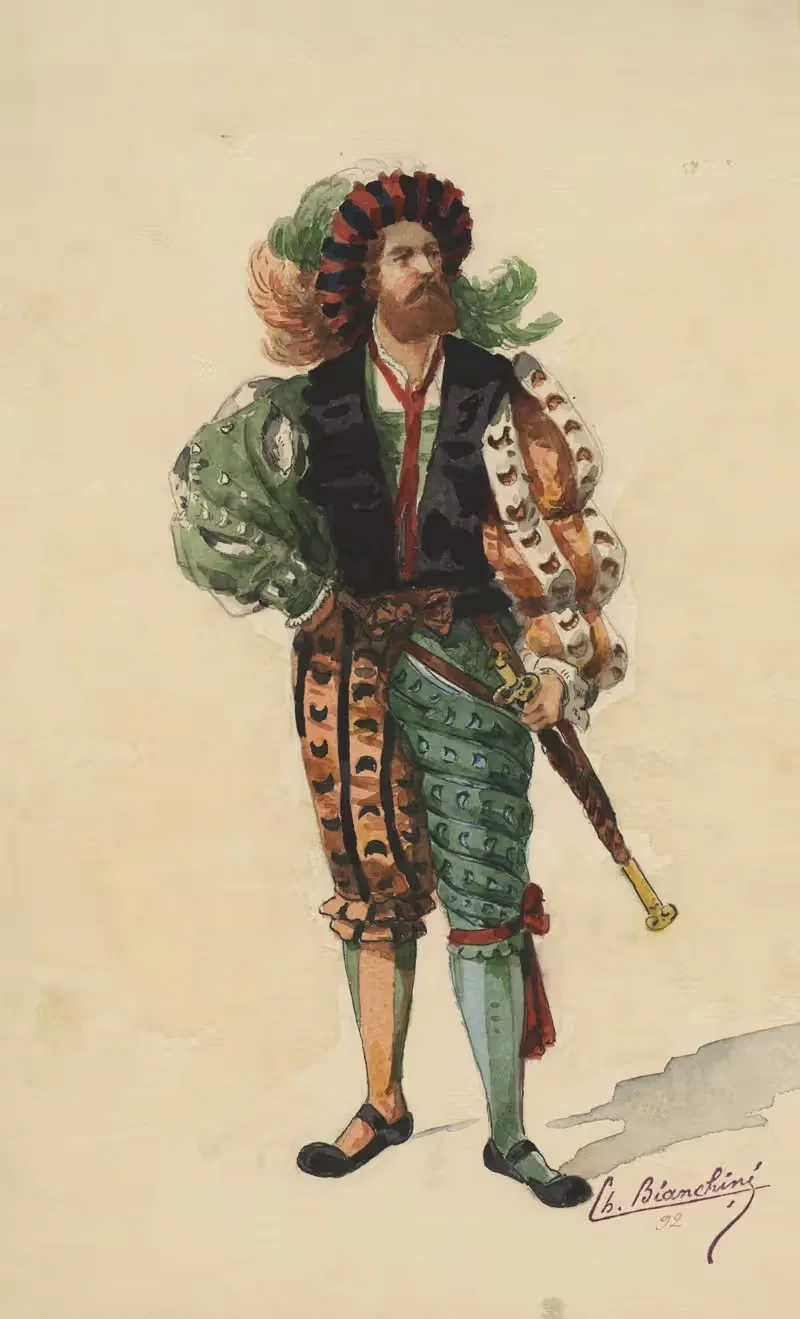 Исторические костюмы, пл. 25 by Шарль Бьянкини, 1892 — digital art print download