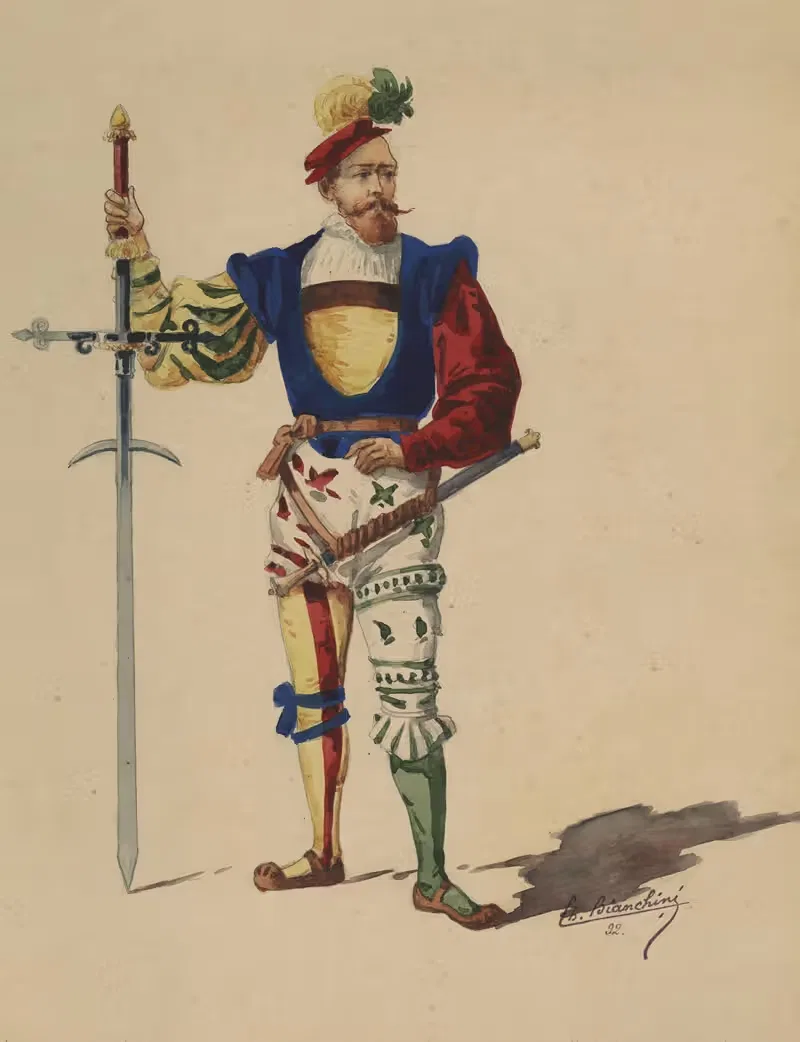 Исторические костюмы Пл.26 by Шарль Бьянкини, 1892 — digital art print download