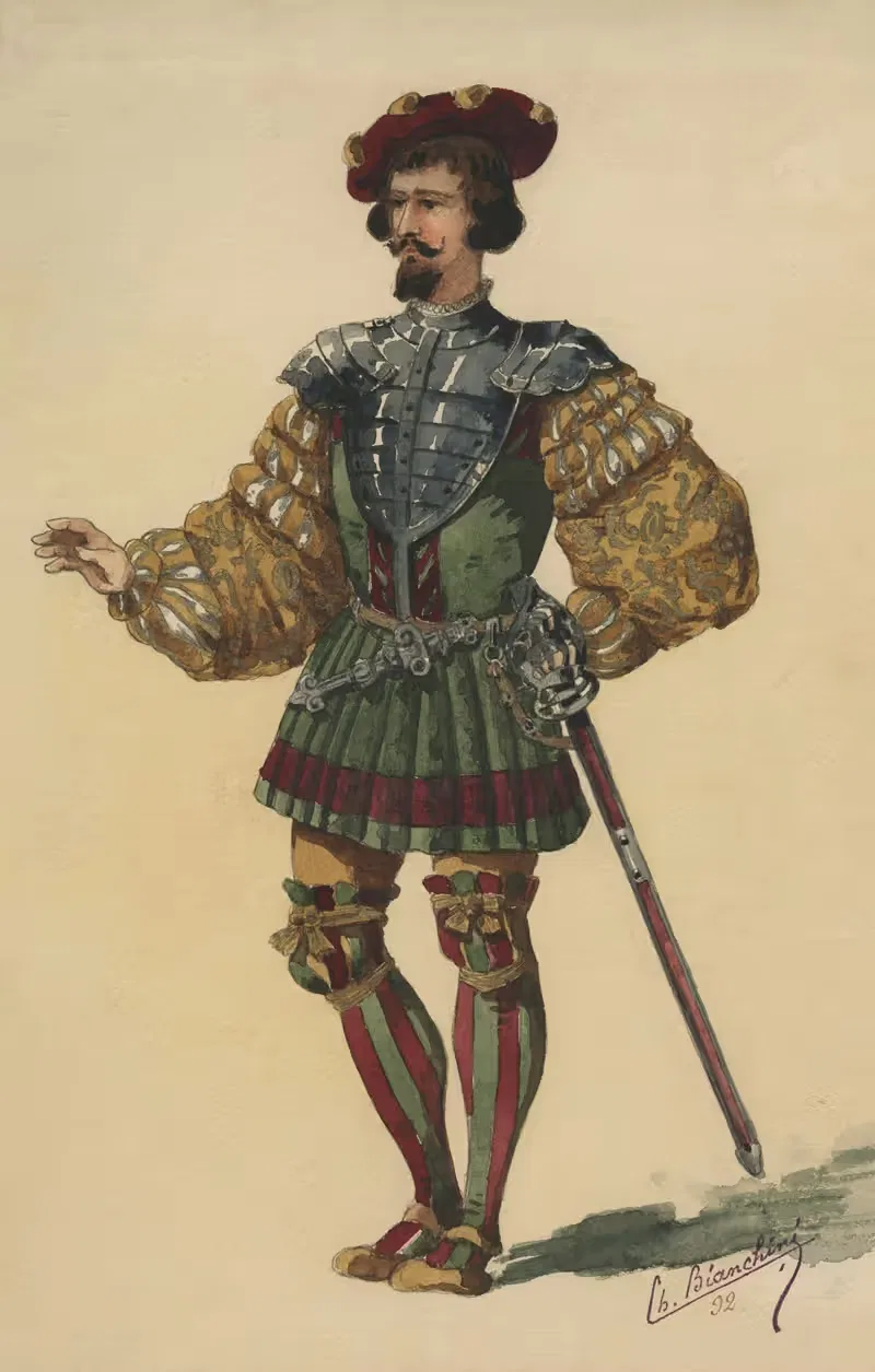 Исторические костюмы, пл. 29. by Шарль Бьянкини, 1892 — digital art print download