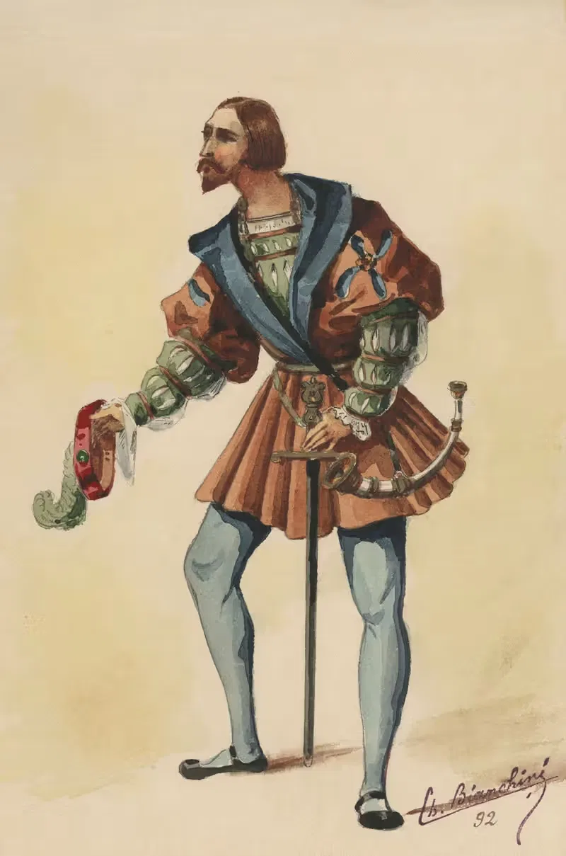 Исторические костюмы, табл. 37 by Шарль Бьянкини, 1892 — digital art print download