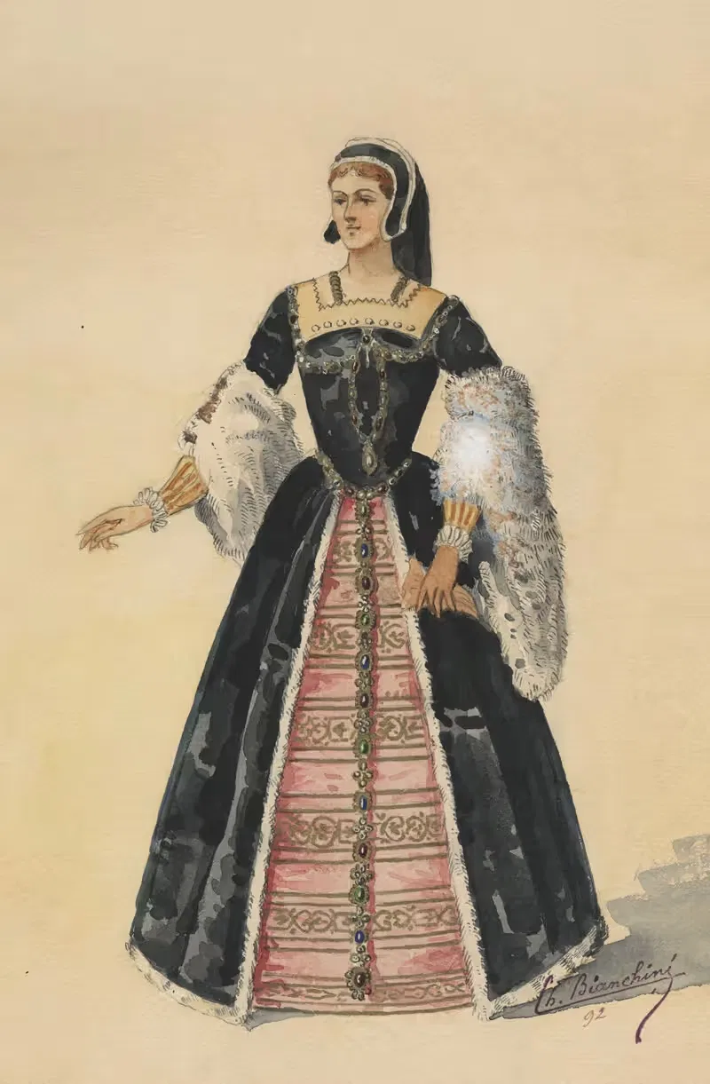 Исторические костюмы, пл. 40 by Шарль Бьянкини, 1892 — digital art print download