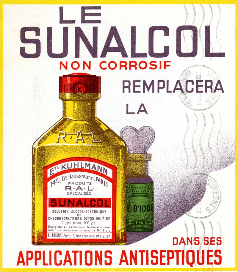 Le Sunalcol by Etablissement Kuhlmann, 1910-1950 — digital art print download