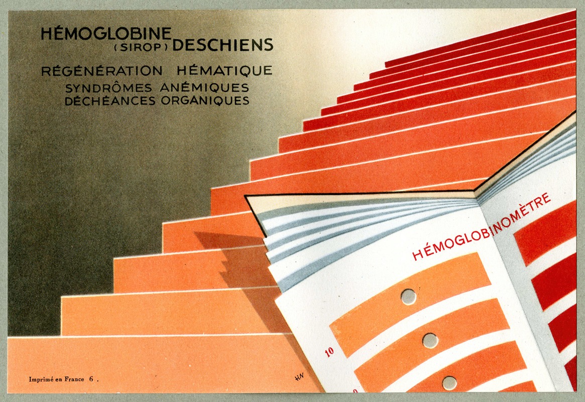Hémoglobine Deschiens by Henri Neveu, 1910-1950 — digital art print download