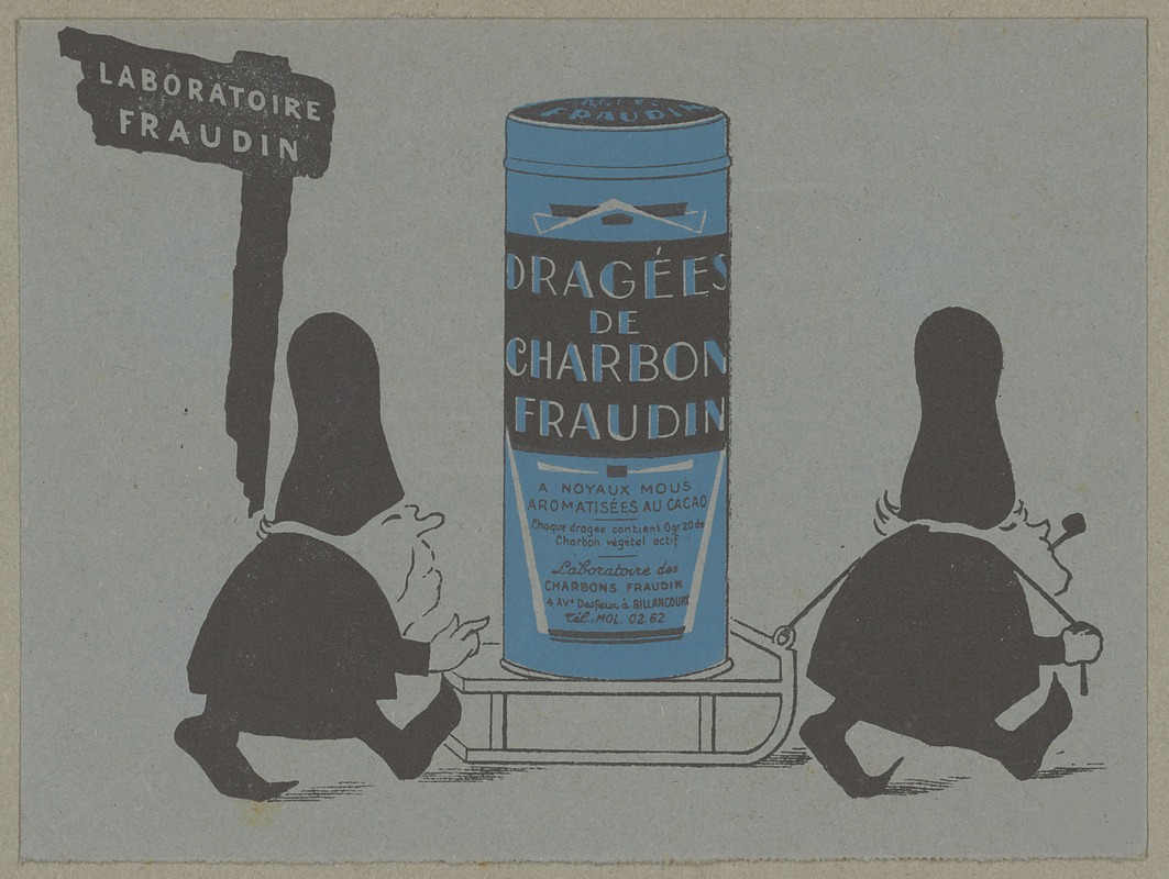 Dragées de charbon Fraudin — Laboratoire des charbons Fraudin