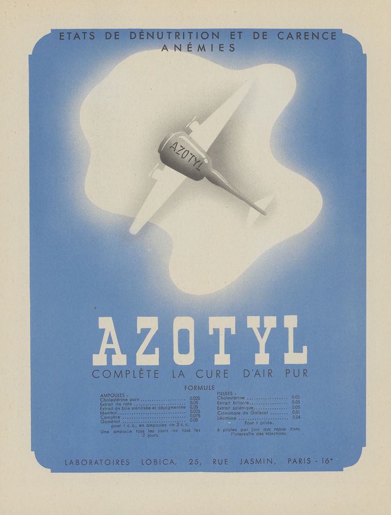 Azotyl by Лаборатуар Лобика, 1910-1950 — digital art print download