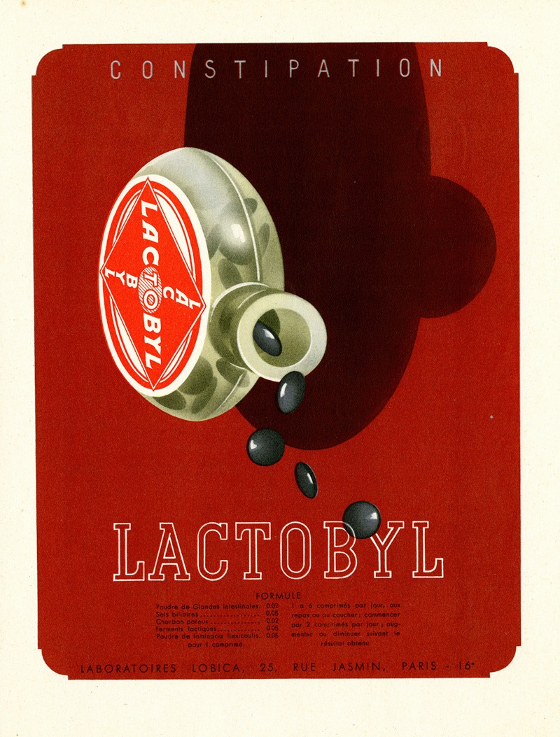 Lactobyl by Laboratoire Lobica, 1910-1950 — digital art print download