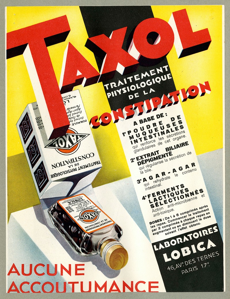 Taxol by Laboratoire Lobica, 1910-1950 — digital art print download