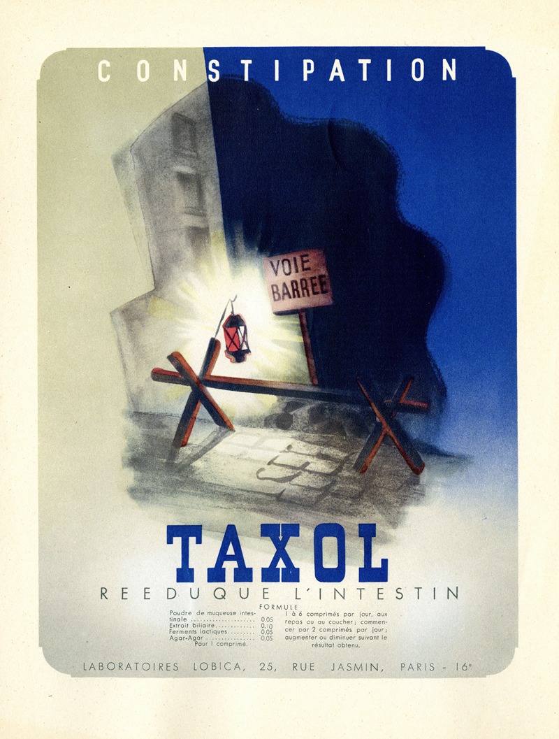 Taxol by Laboratoire Lobica, 1910-1950 — digital art print download