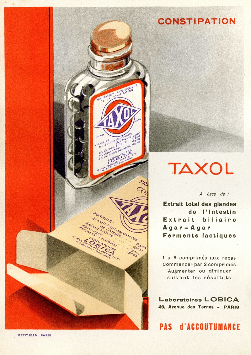 Taxol by Лаборатуар Лобика, 1910-1950 — digital art print download