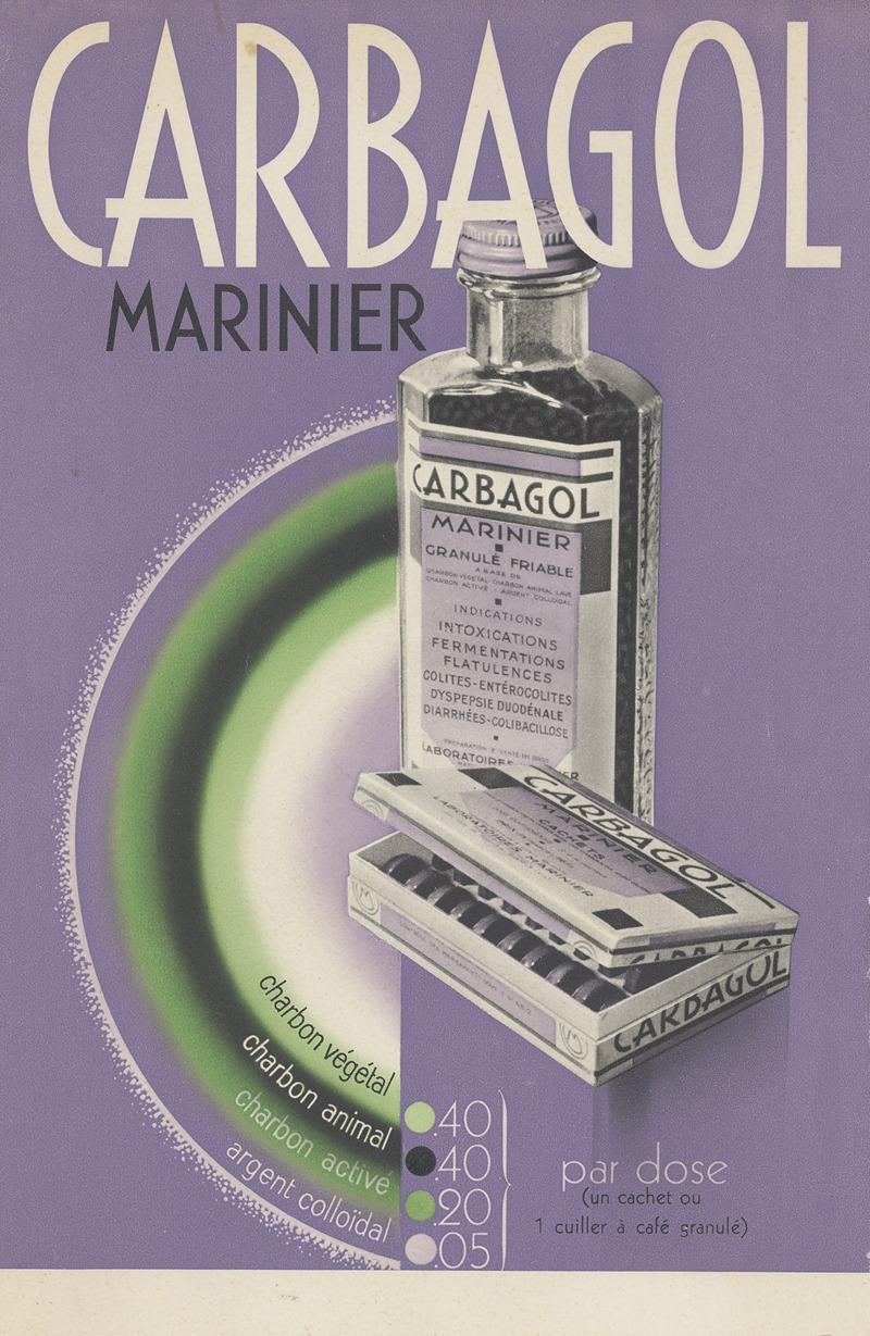 Carbagol by Лаборатуар Мариниер, 1910-1950 — digital art print download