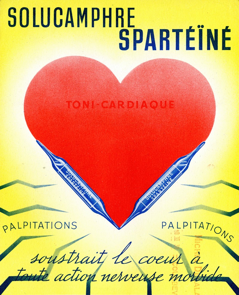 Solucamphre spartéïné by Laboratoire Michel Delalande, 1938 — digital art print download