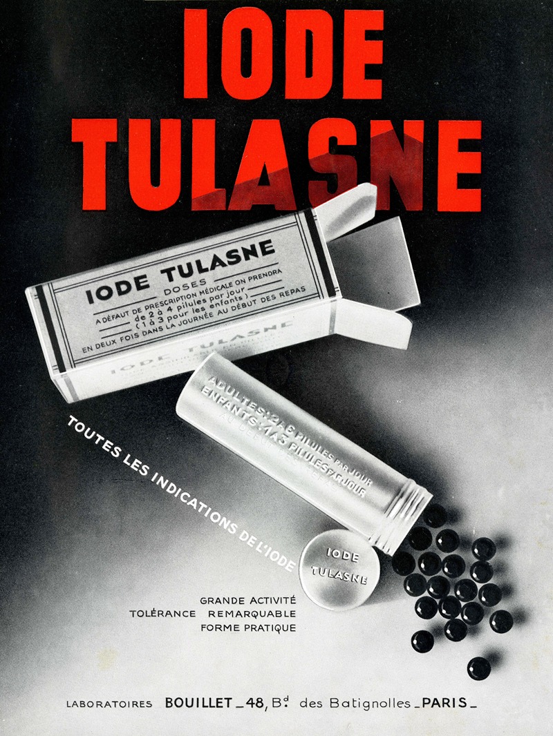 Iode Tulasne by Laboratoires Bouillet, 1910-1950 — digital art print download