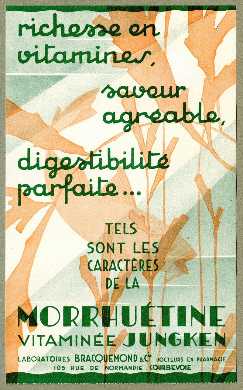 Morrhuétine by Laboratoires Bracquemond et Cie, 1910-1950 — digital art print download