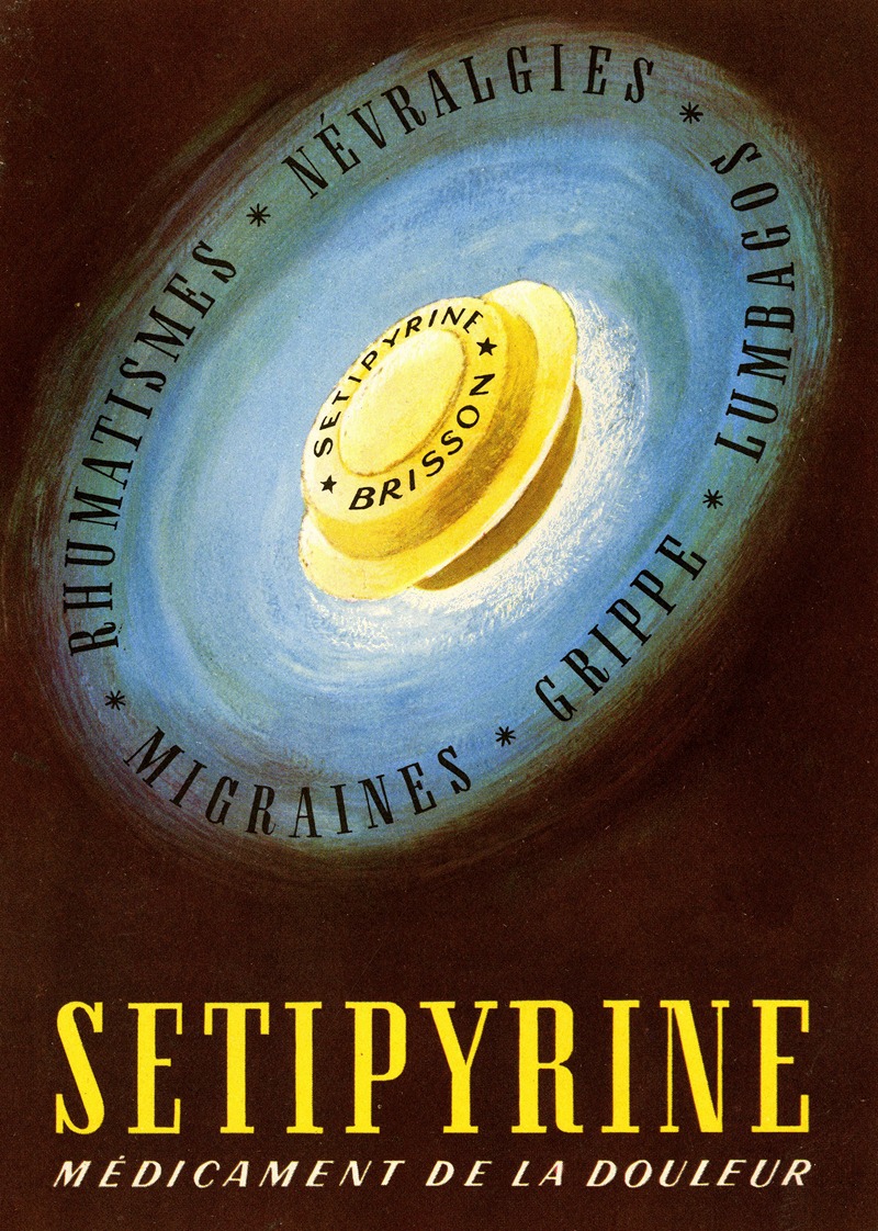 Setipyrine by Laboratoires Brisson, 1910-1950 — digital art print download