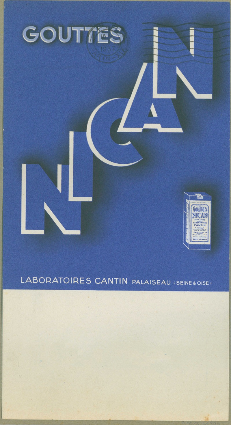 Gouttes Nican by Лаборатории Кантен, 1910-1950 — digital art print download