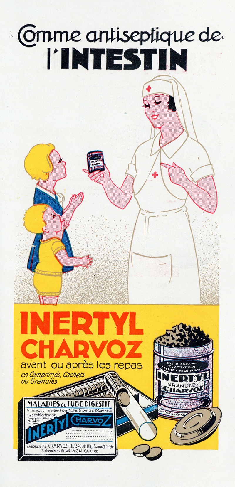 Comme antiseptique de l'intestine by Laboratoires Charvoz, 1910-1950 — digital art print download
