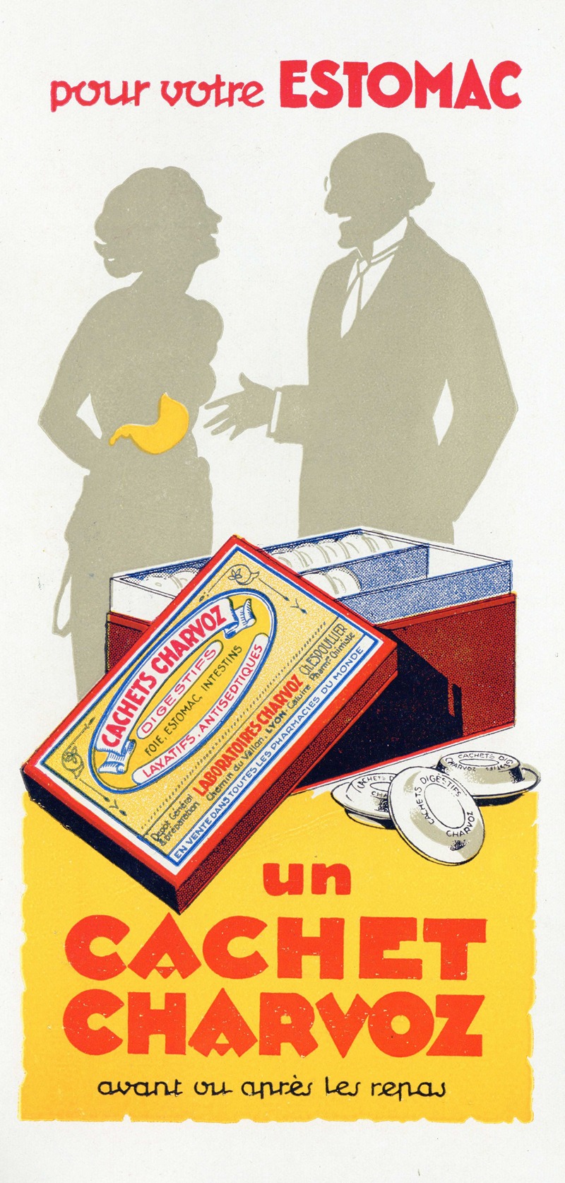 Pour votre estomac by Laboratoires Charvoz, 1932 — digital art print download