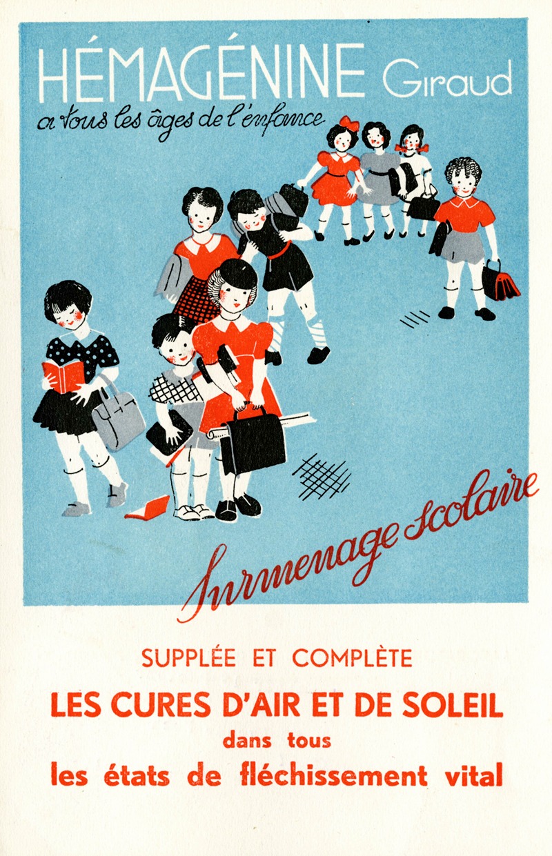 Hémagénine Giraud by Laboratoires Chatelut, 1910-1950 — digital art print download